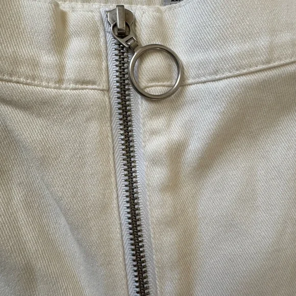 Urban Outfitters White Wide Leg Pants Zip Front Size 4 - Picture 3 of 7